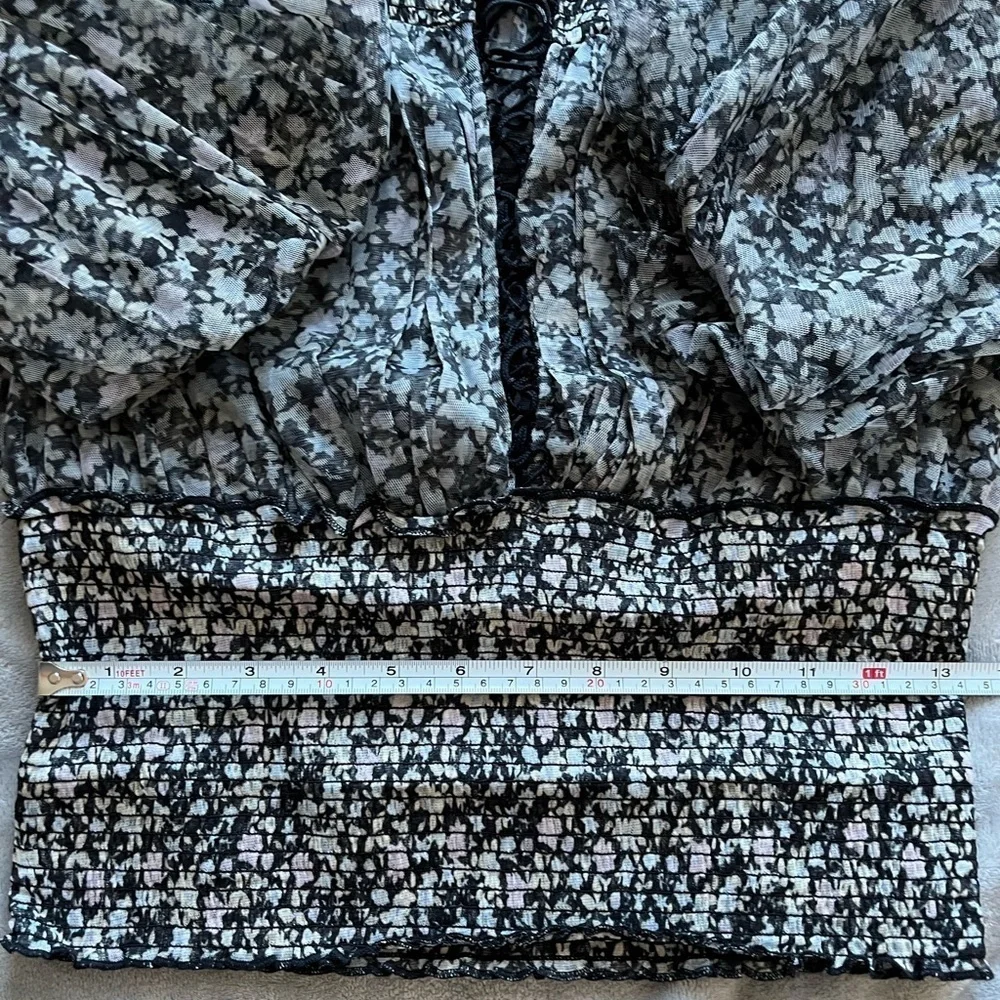 𝅺free People Beatrice Ruffle Blouse Top ,L - Picture 4 of 6